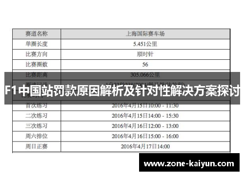 F1中国站罚款原因解析及针对性解决方案探讨