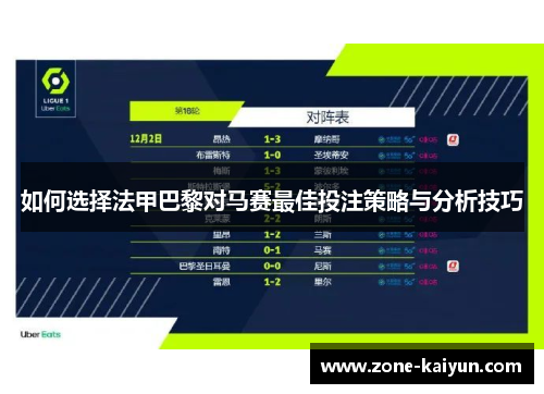如何选择法甲巴黎对马赛最佳投注策略与分析技巧 如何选择法甲巴黎对马赛最佳投注策略与分析技巧